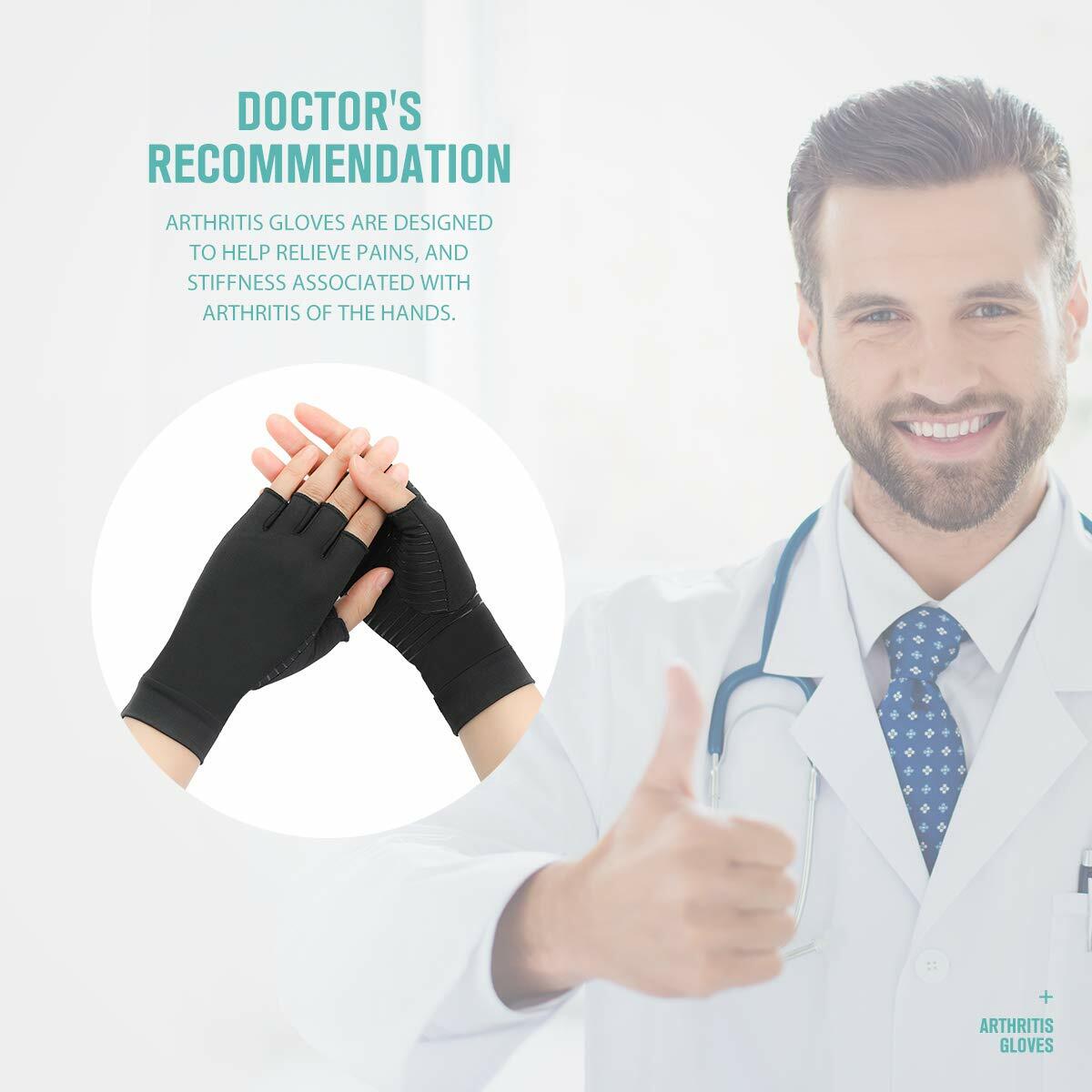 Doeplex Arthritis Gloves Fingerless Compression Gloves Hand Support Pain Relief