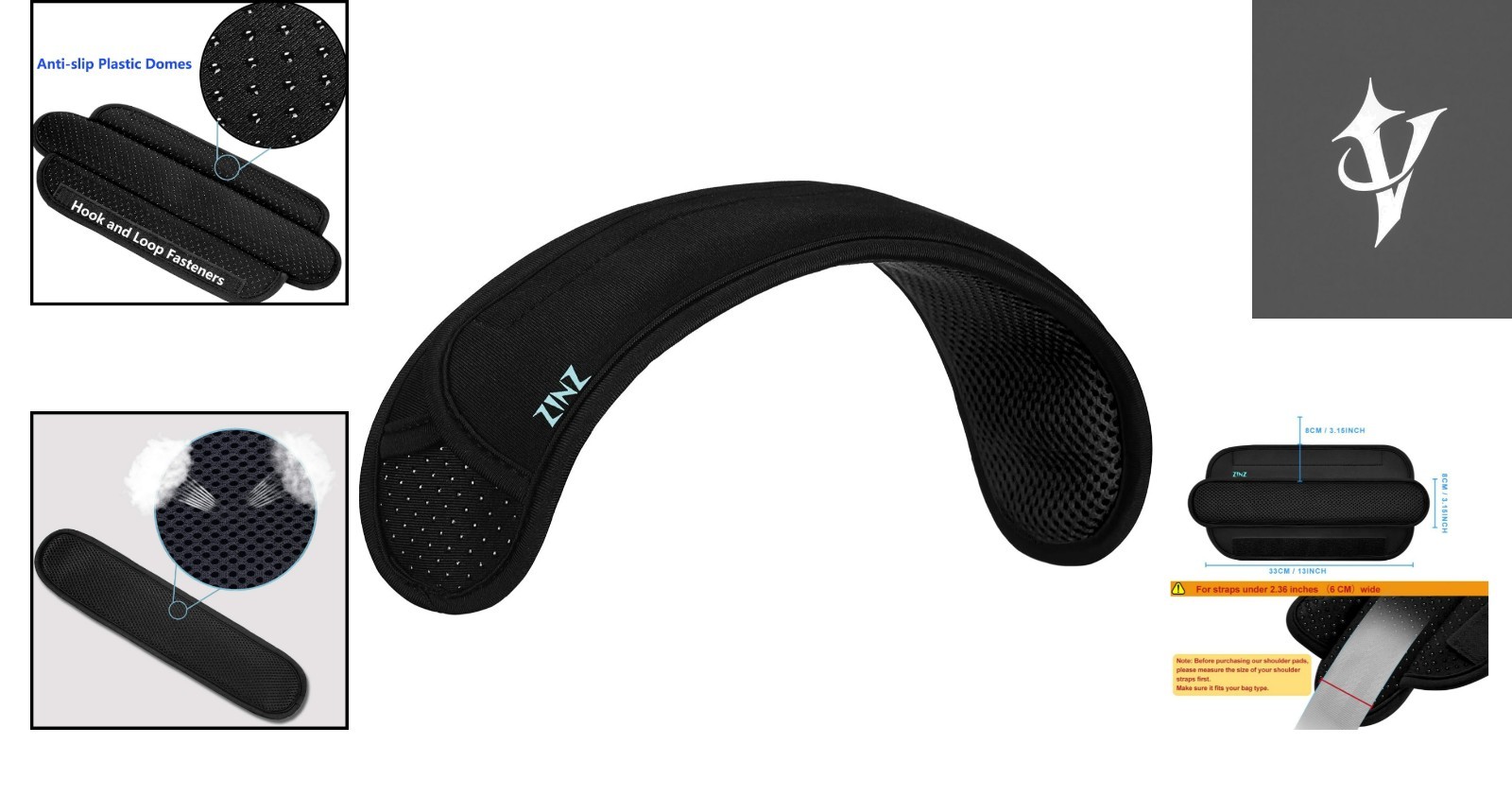 Breathable Memory Foam Shoulder Pad – Perfect for Laptops, Guitars & Travel