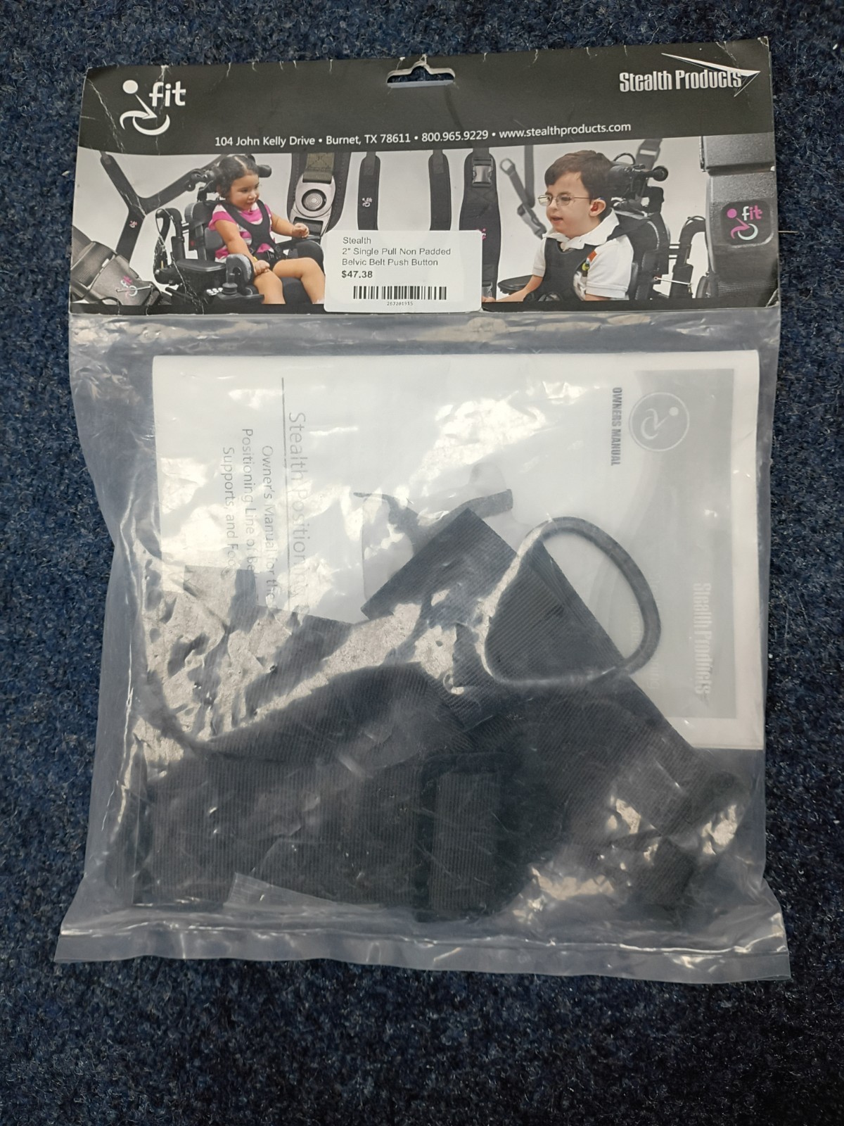 Stealth 2″ Single pull Non-padded pelvic belt push button