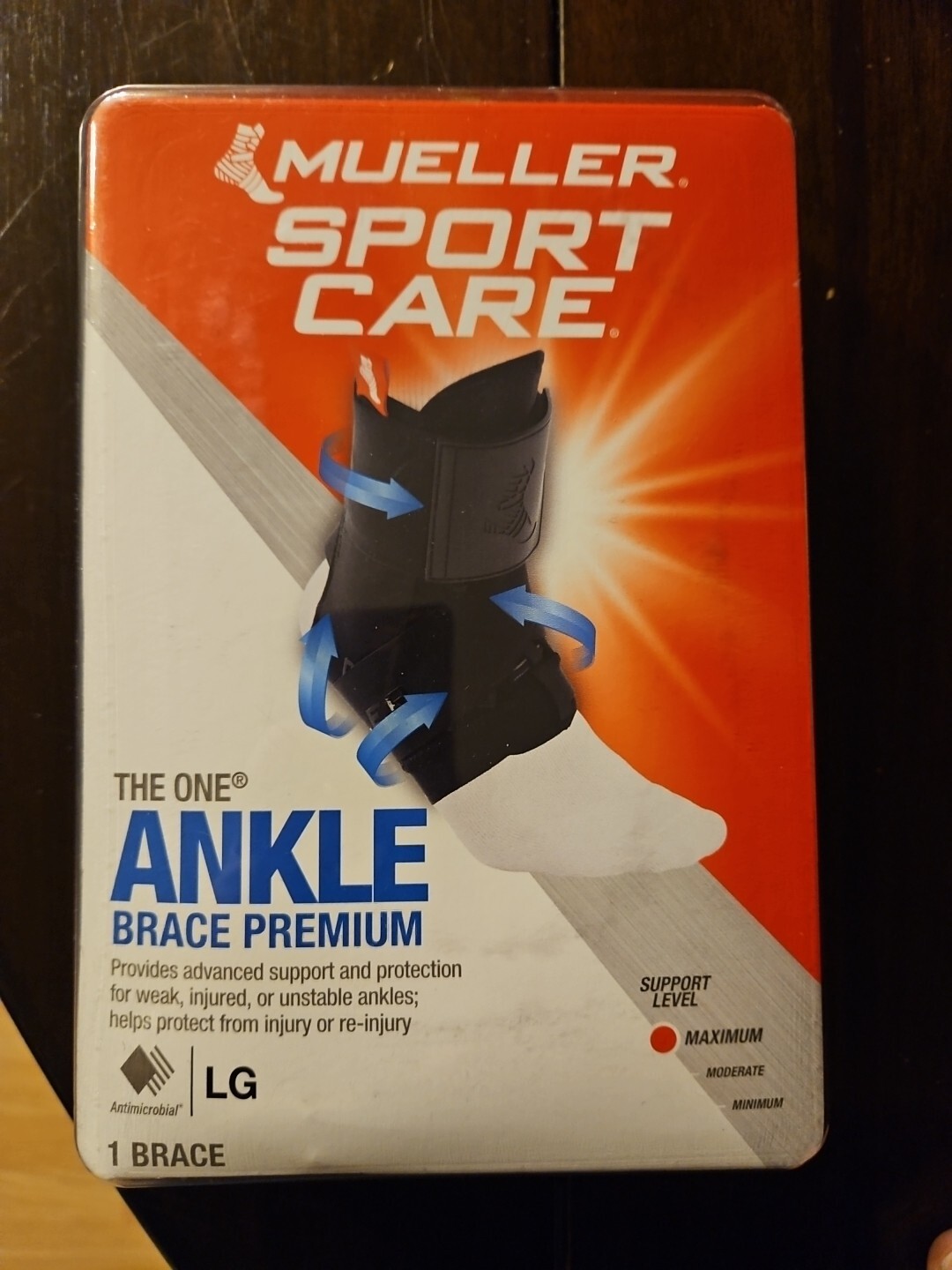NIP The One Ankle Brace Premium 6 In 1, Size L Antimicrobial Maximum Support