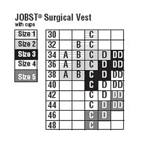 JOBST Women’s Post-Op Surgical Vest #111910, Size 5, Without Cups, White