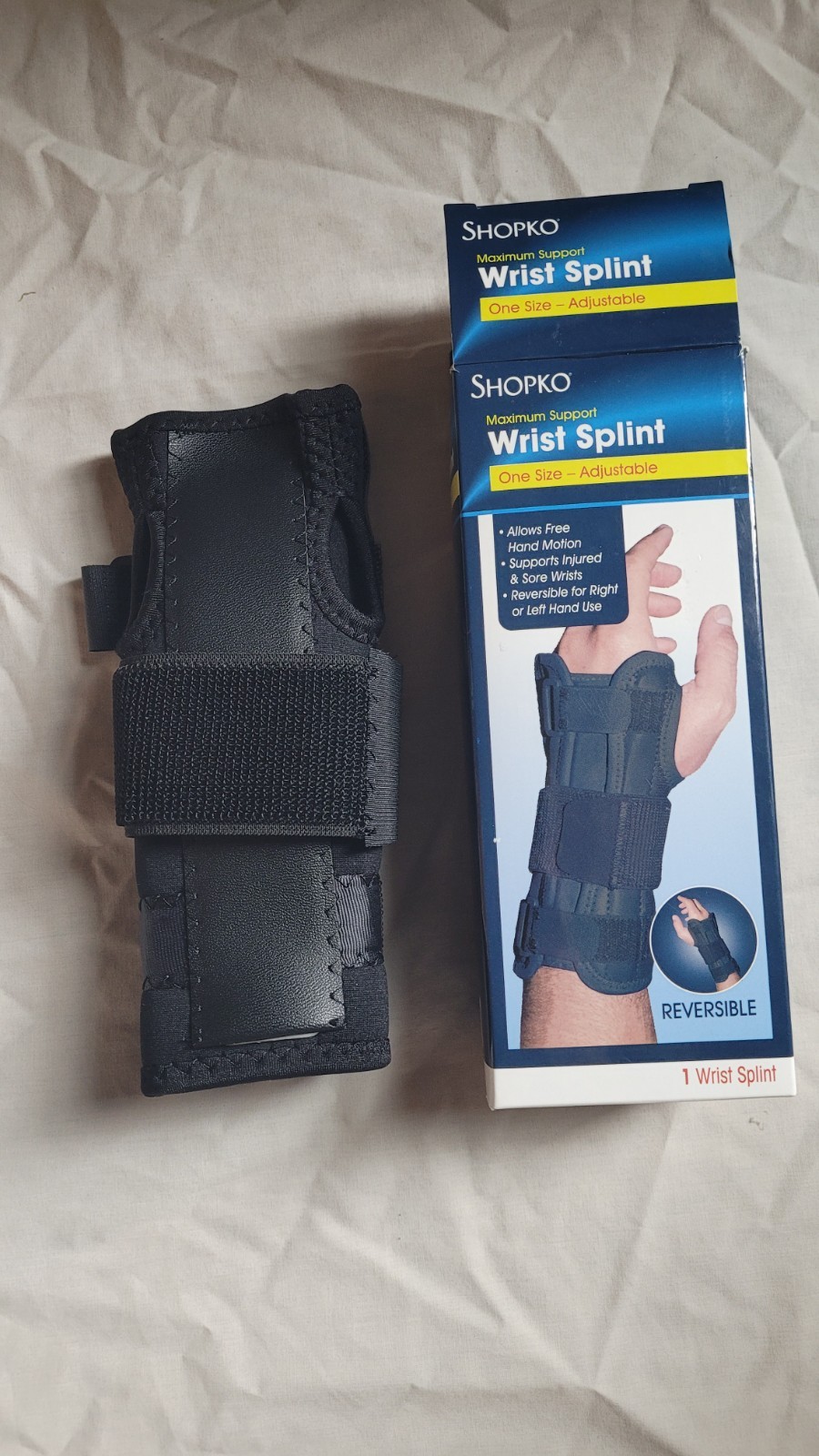 Shopko Maximum Support One-size Adjustable Wrist Splint New, Open-box