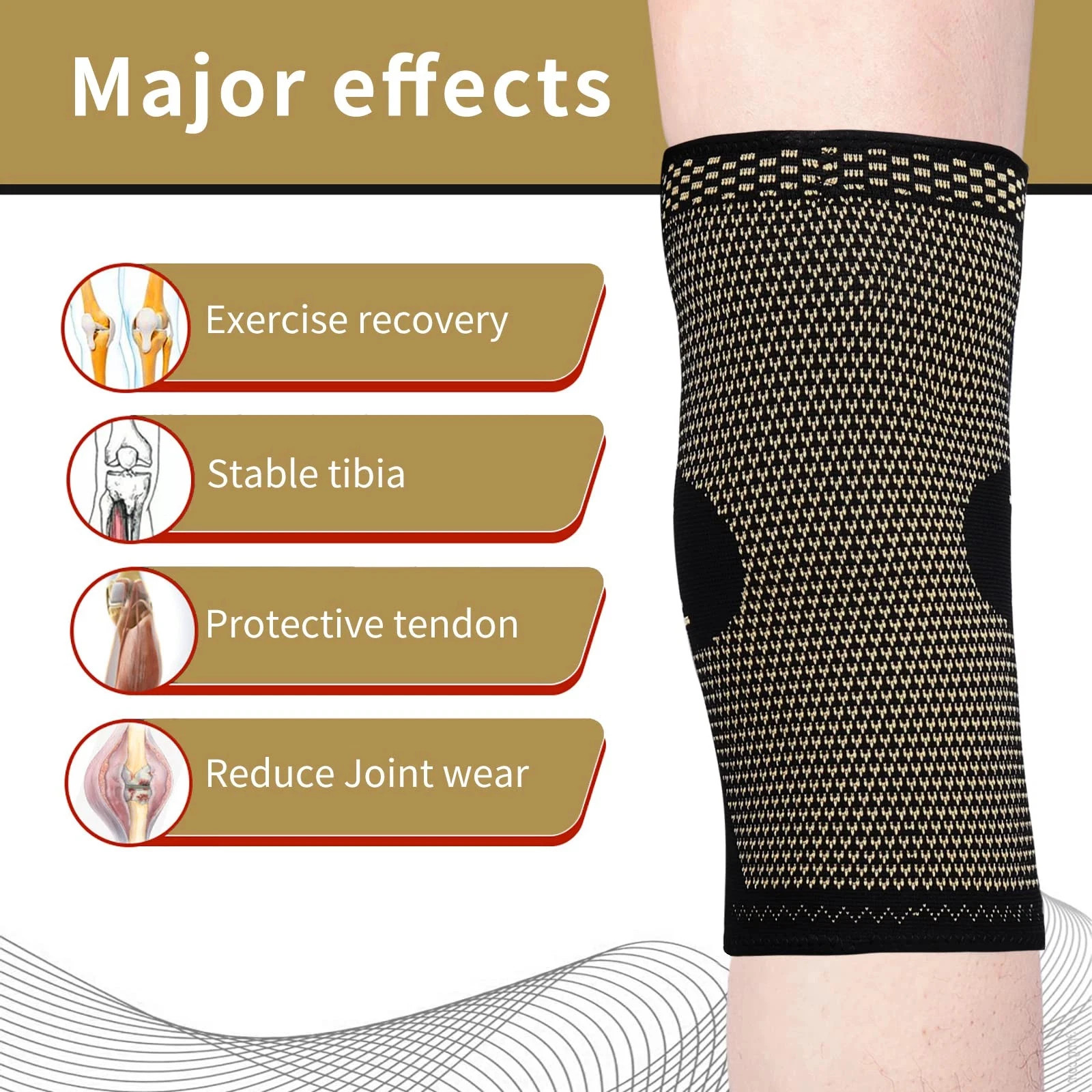 2x Copper Knee Sleeves Silver Compression Brace Support Sport Joint Injury Pain