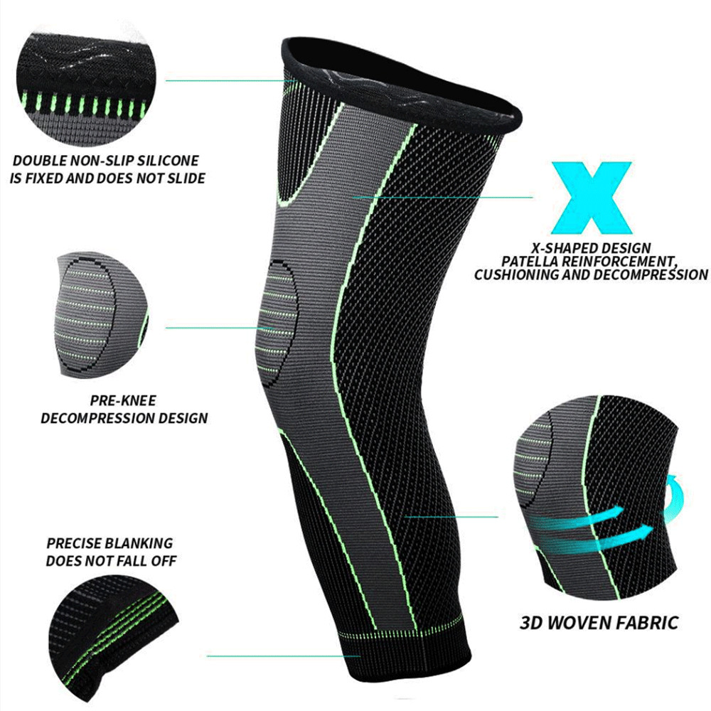 Compression Sleeve Knee Support Full Leg Sports Thigh Brace Protector Men Women