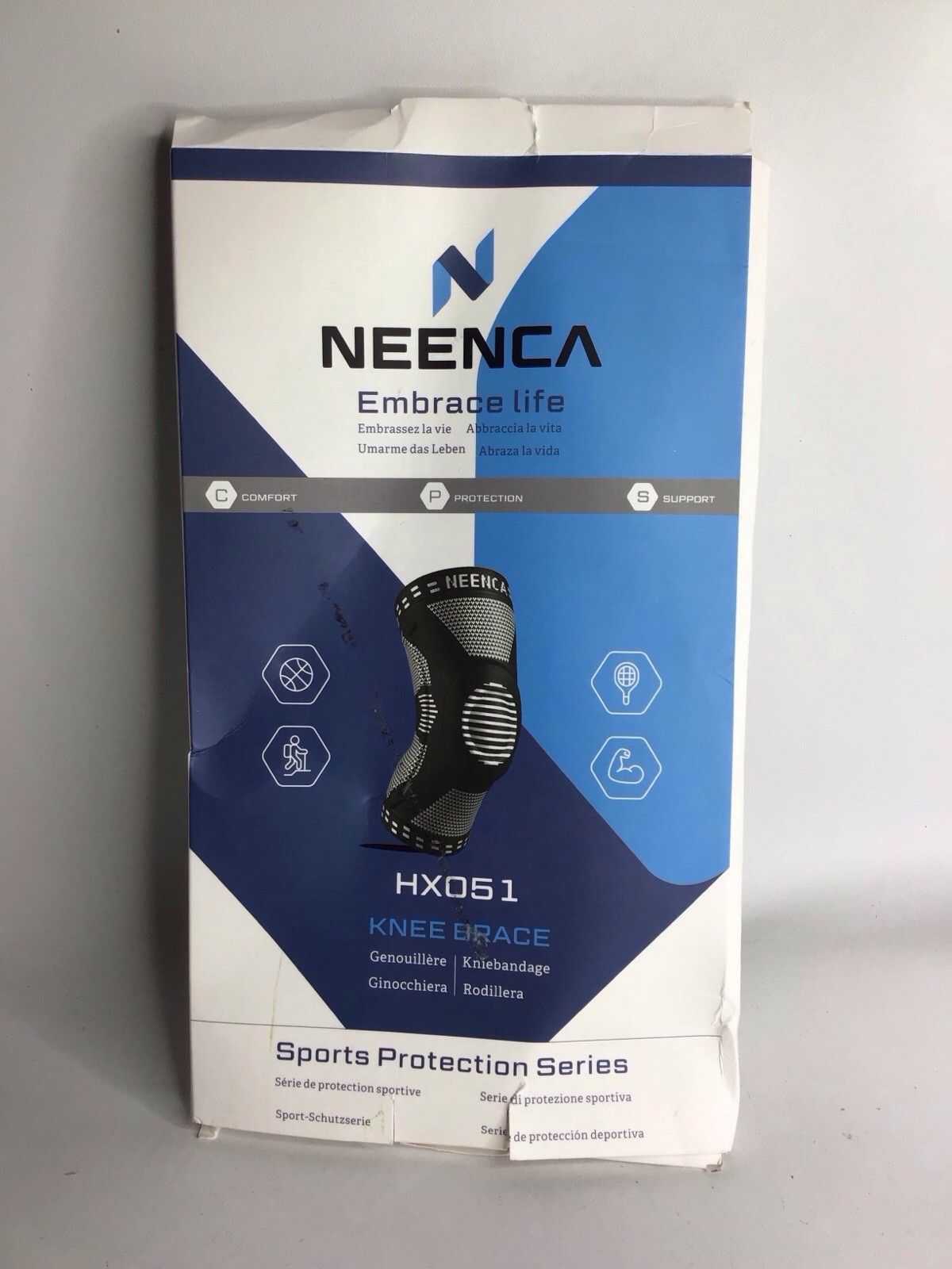 Neenca HX051 Gray Knee Brace Sports Protection Series Size M NOB