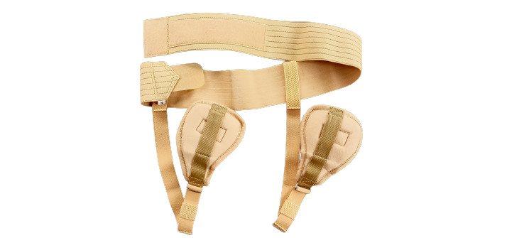 Double Inguinal Groin Hernia Support Belt Truss Brace for Men With Strap