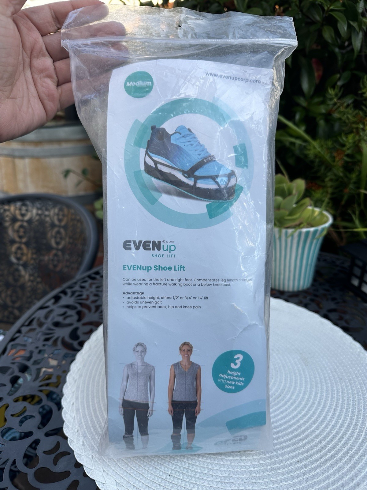 EvenUp Shoe Lift Balancer Leveler Size M Medium Men 8.5-10.5 Womens 9-11 Even Up