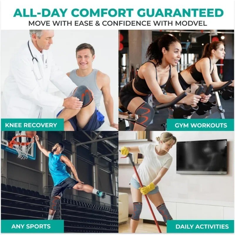 Knee Sleeve Compression Brace Support For Sport Gym Joint Pain Arthritis Relief