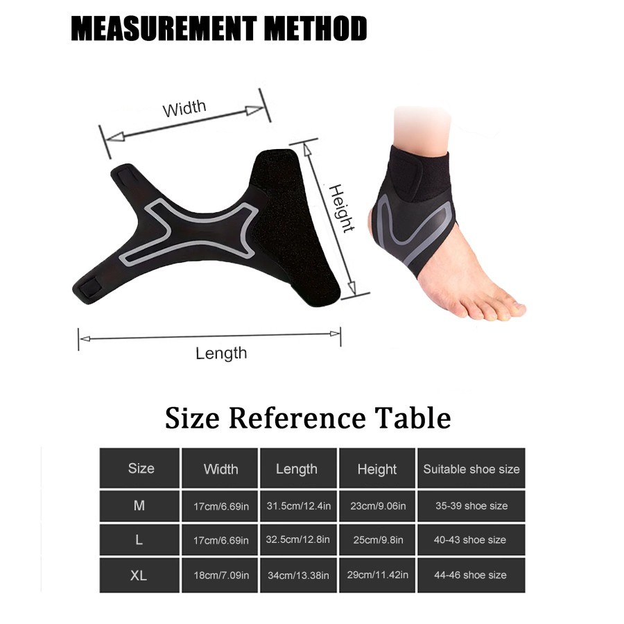 Adjustable Ankle Brace Compression Sleeve Support Sports Running Fascitis Pain
