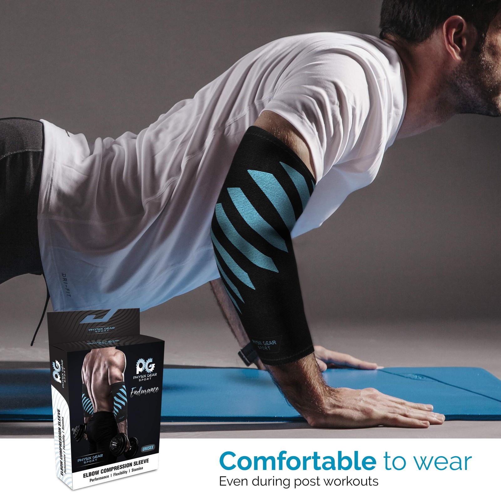Elbow Compression Sleeve Elbow Brace for Tendonitis Weightlifting Workout