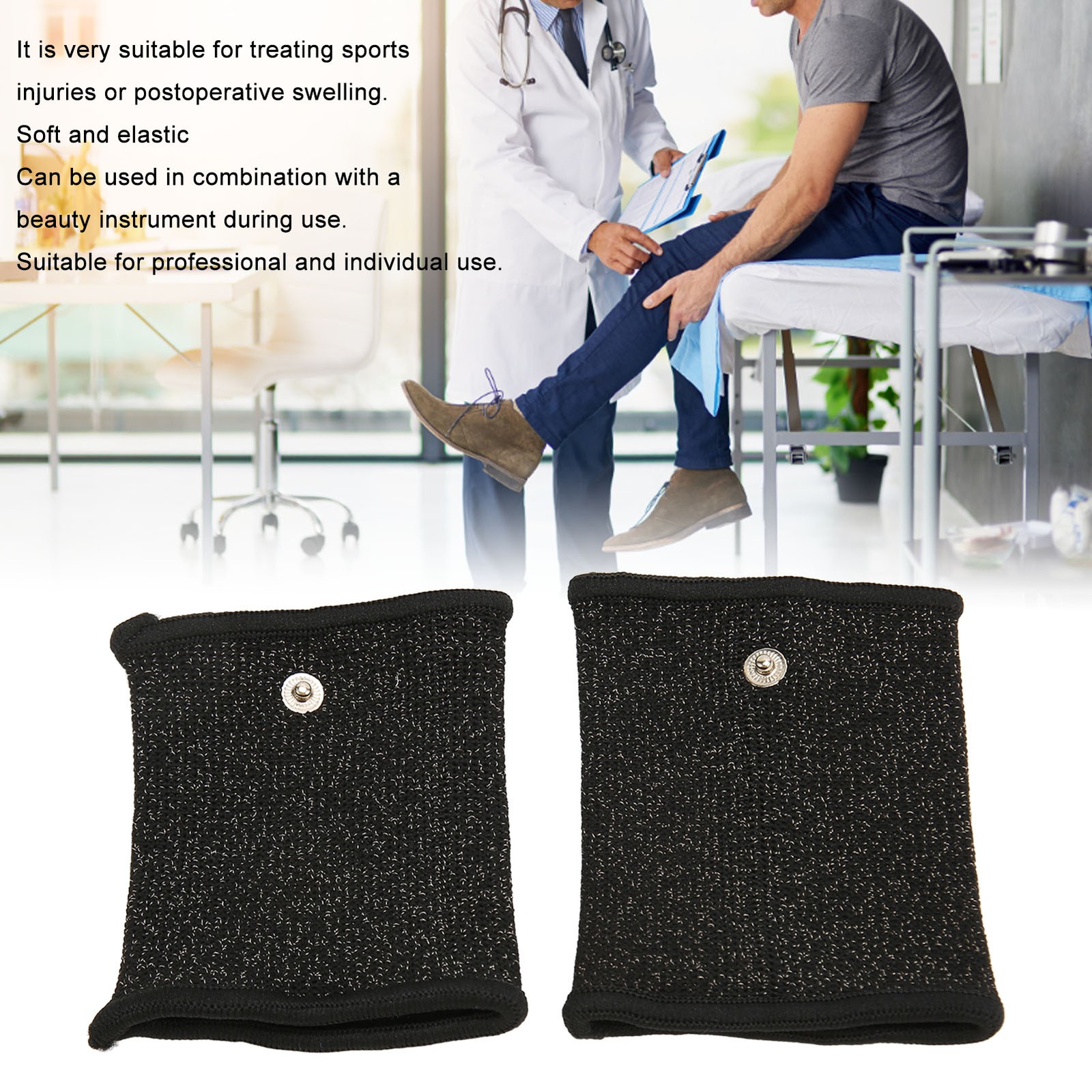 ¦Tens Conductive Wristband Conductive Soft Elastic Electrode Wrist Support For