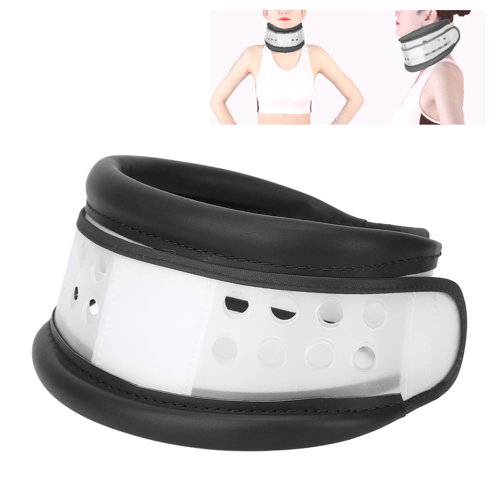 Black M Cervical Collar Height Adjustable Breathable Cervical Spine Fixation WT