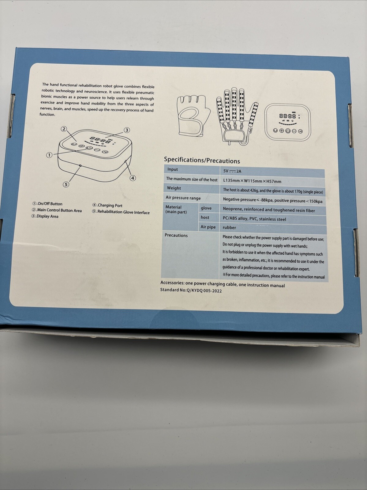 Hand Function Rehabilitation Training Device Robot Glove Recovery Medium Left