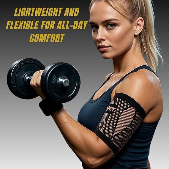 1 Pair Upper Arm Bicep Compression Sleeve Tendonitis Brace for Pain Relief, L