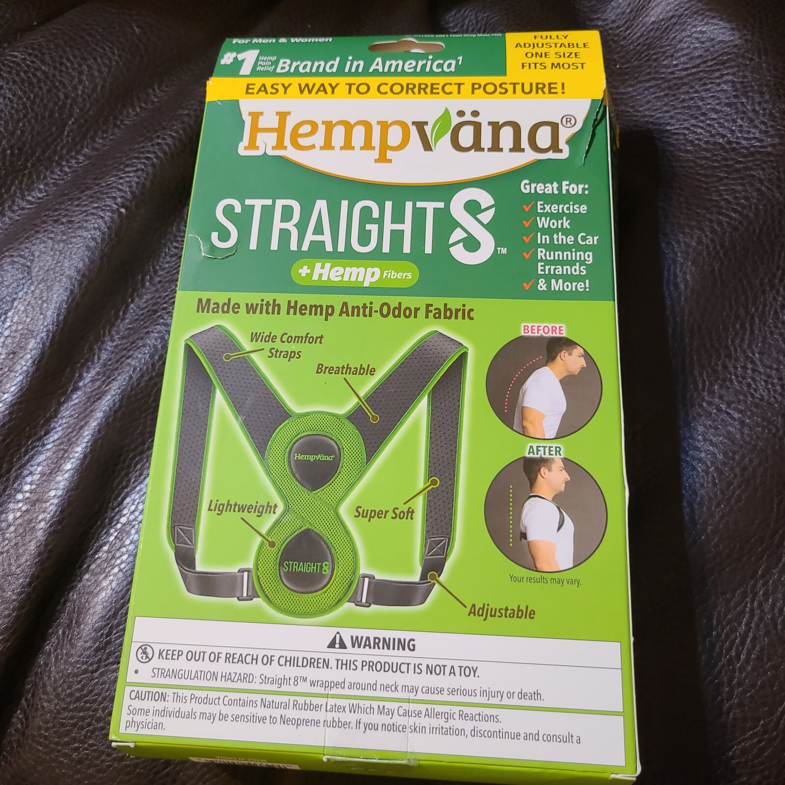Hempvana Straight8 Fully Adjustable Lightweight Posture Corrector As Seen On TV
