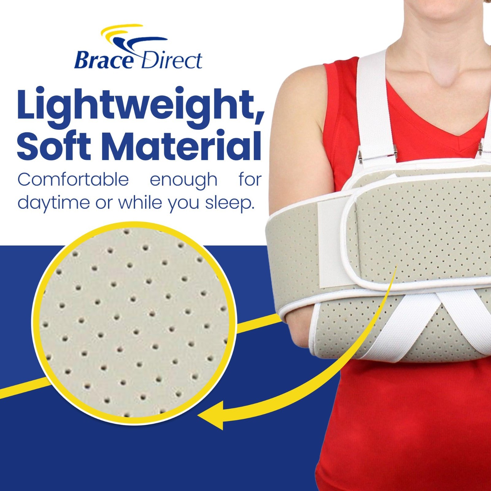 Adjustable Foam Arm Sling Shoulder Immobilizer for Rotator Cuff, Post Op Recover