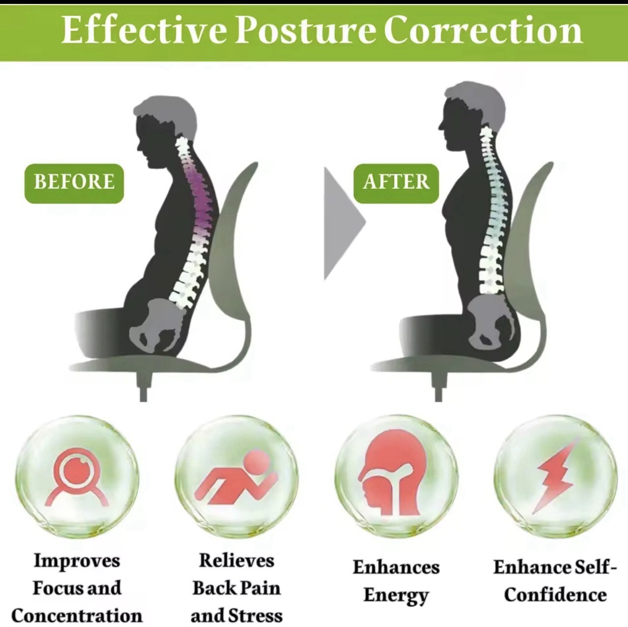Back Posture Corrector Shoulder Straight Support Brace Belt Therapy Men Women