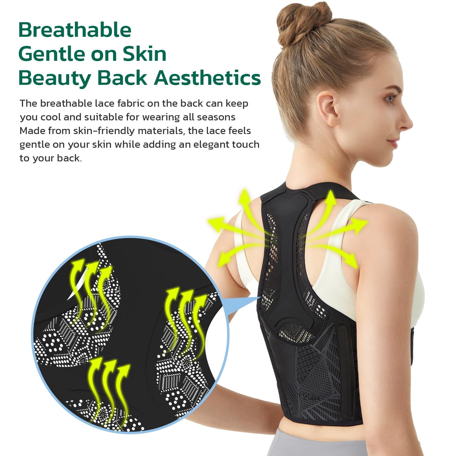 Posture Corrector for Women, Upper Back Brace for Pain Relief Blue M