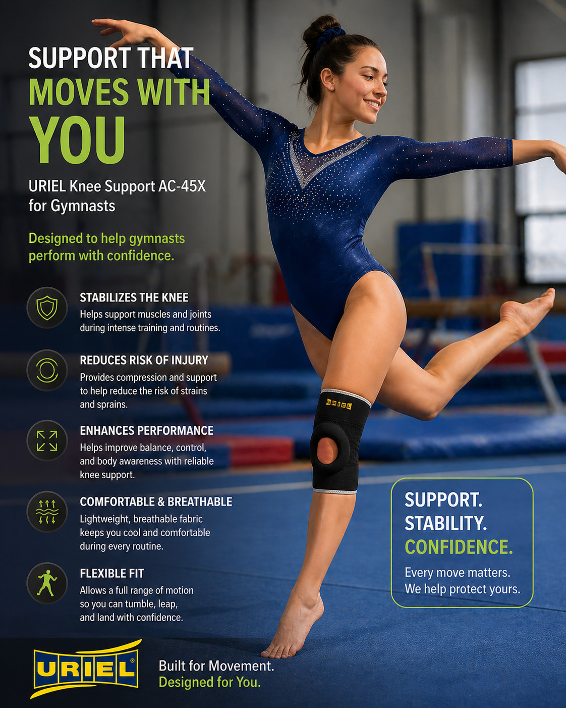 URIEL Active Knee Support with Open Patella