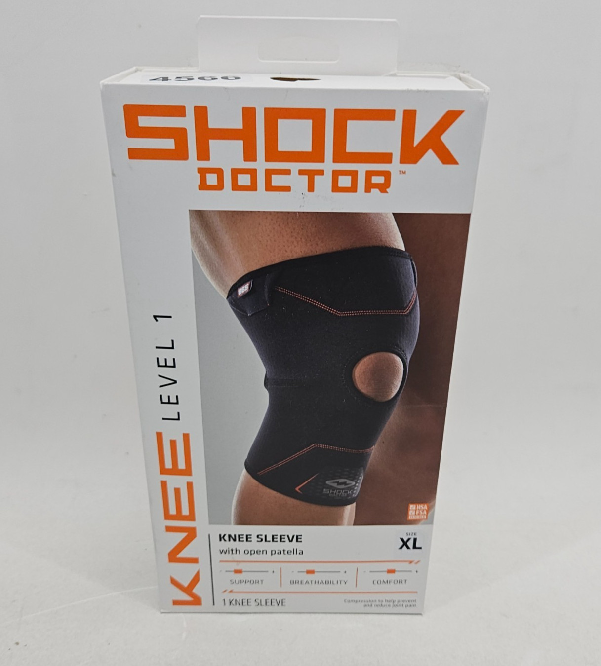 Shock Doctor Knee Brace Compression Sleeve Support XL 14.5-16″ Left/Right Leg