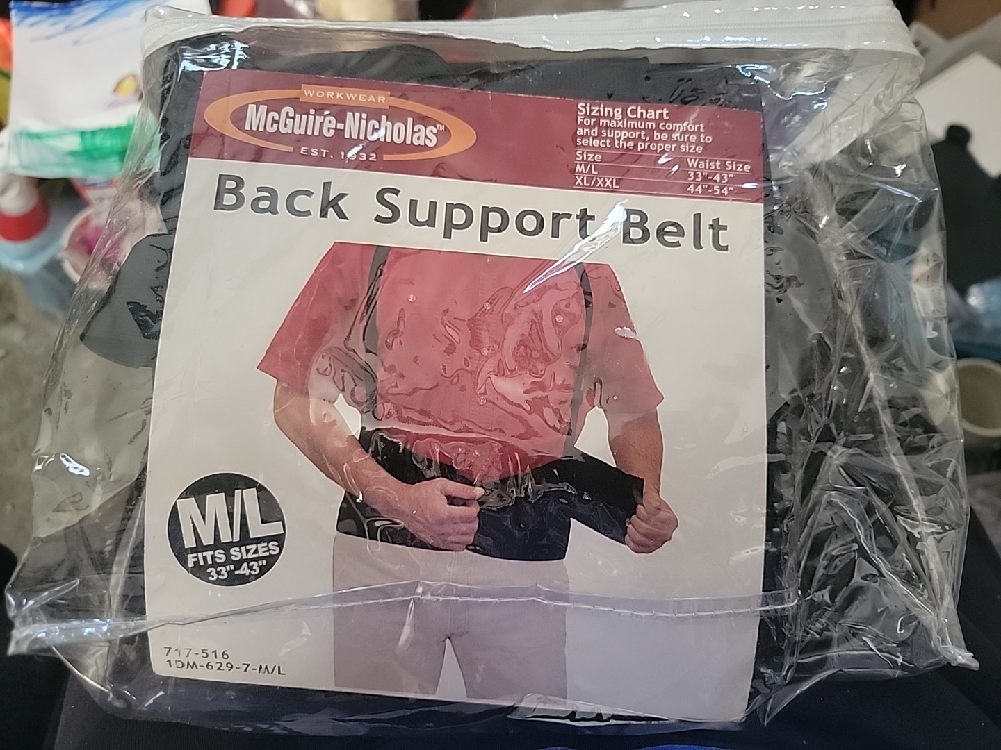 VTG NOS McGuire-Nicholas Back Support Belt Sz M/L 33-43 Workwear ~DM 629-7