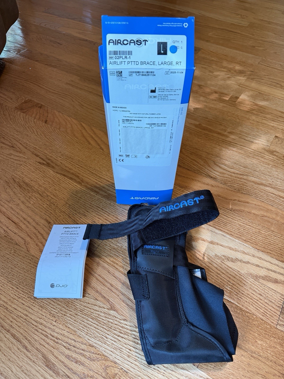Aircast AirLift PTTD Ankle Support Brace Large Right Foot 02PLR-1 New AIR PUMP