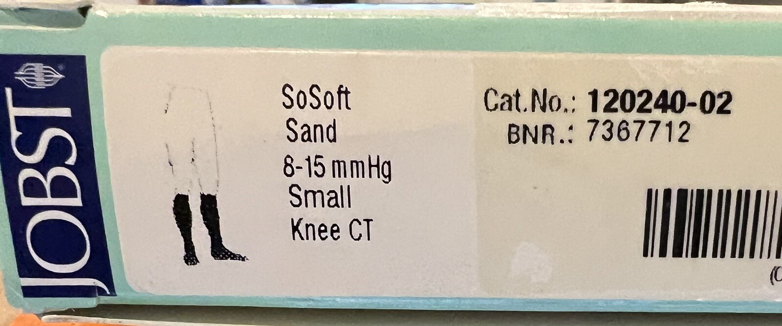 Jobst soSoft Ribbed Knee High Closed Toe 8-15 mmHg Sand Small