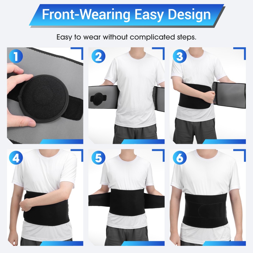 Umbilical Hernia Support Belt Abdominal Binder with 2 Silicone Pad for Men Women