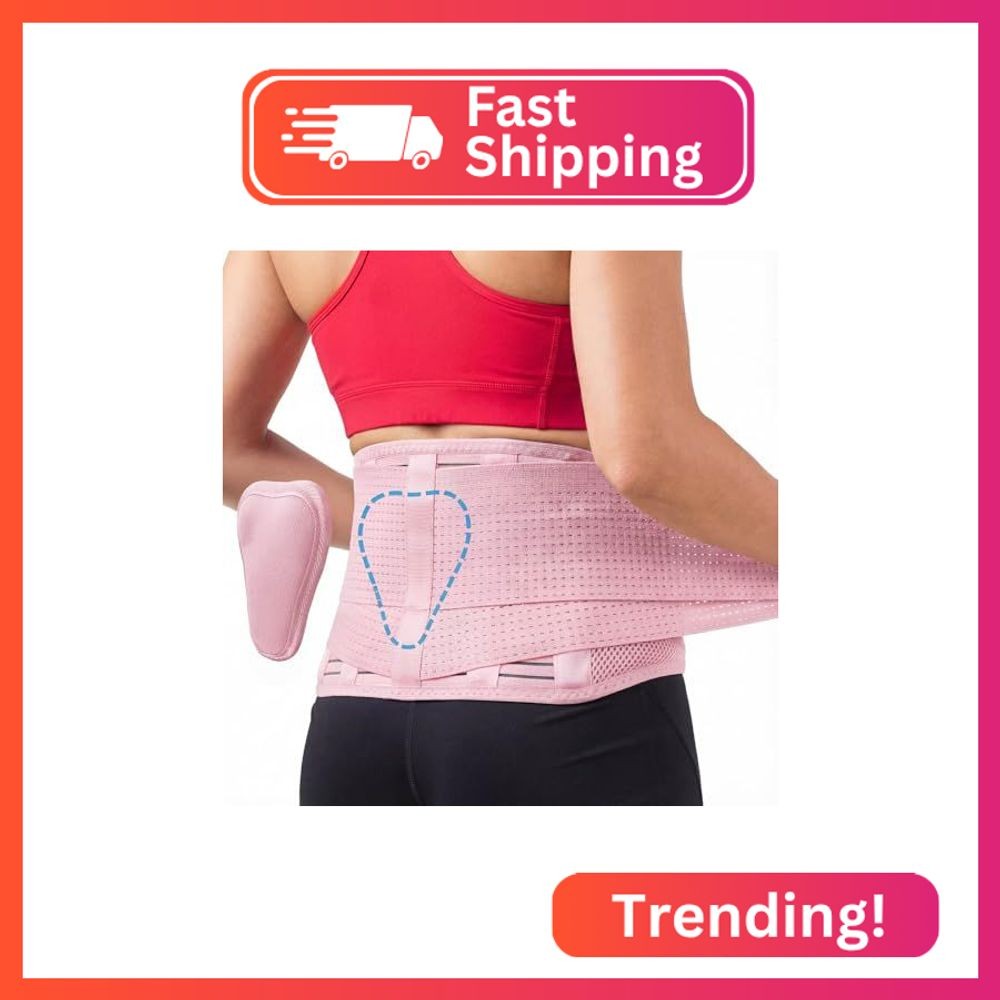 Sparthos Back Brace for Women & Men, Sciatica, Lower Back Pain – Pink-XS