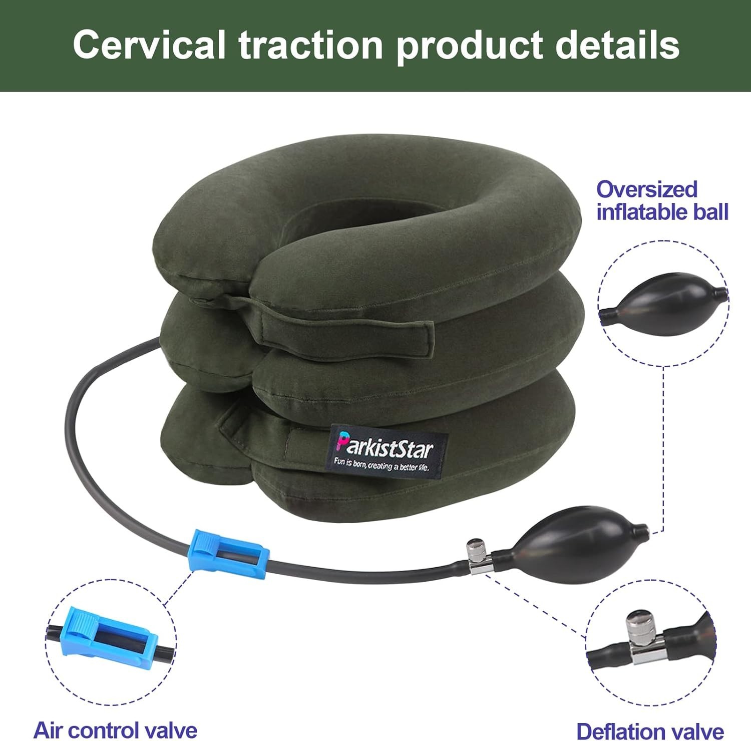 Lightweight Inflatable Cervical Device: Relief for Neck Discomfort & Stiffness