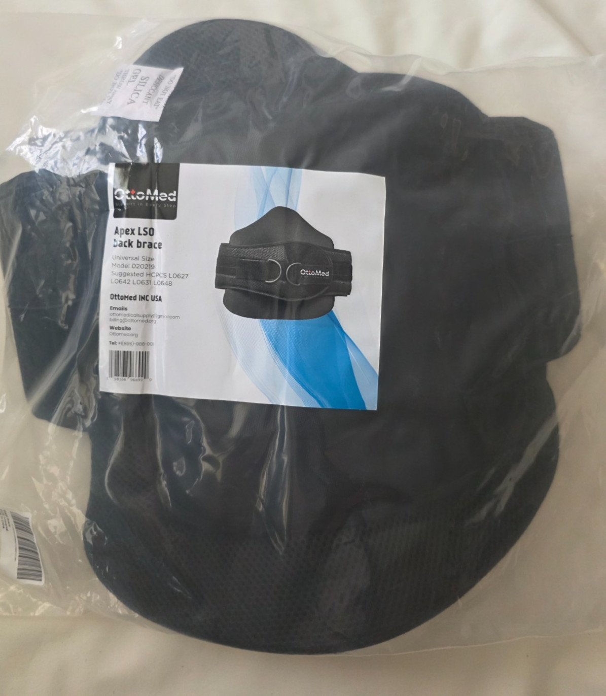 OTTOMED APEX LSO BACK BRACE-MODEL 020219 UNIVERSAL SIZE- NEW FREE SHIPPING!!