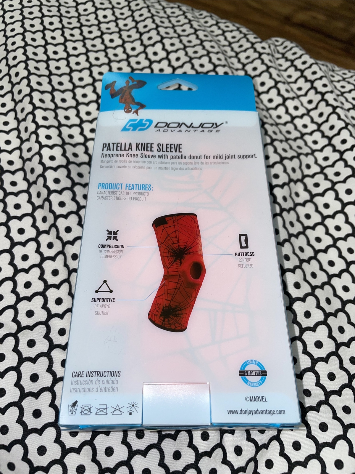 DonJoy Marvel Avengers Spider-Man Youth Neoprene Knee Sleeve Patella Donut