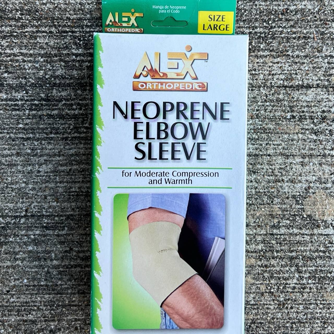 Alex Orthopedic Neoprene Elbow Sleeve Moderate Compression & Warmth Large