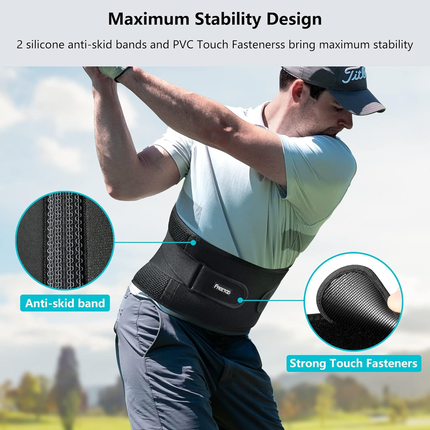 Air Mesh Back Brace for Men Women Lower Back with 7 Stays, Adjustable Back Supp