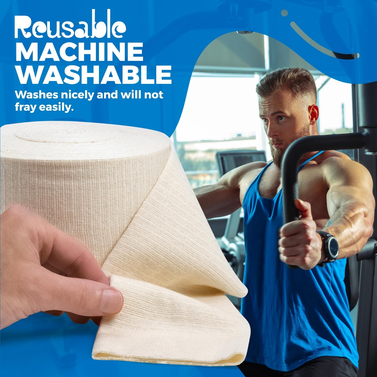 Elastic Tubular Support Bandage 10M – Natural Color, 3.5″ x 33ft for Knee & Thig