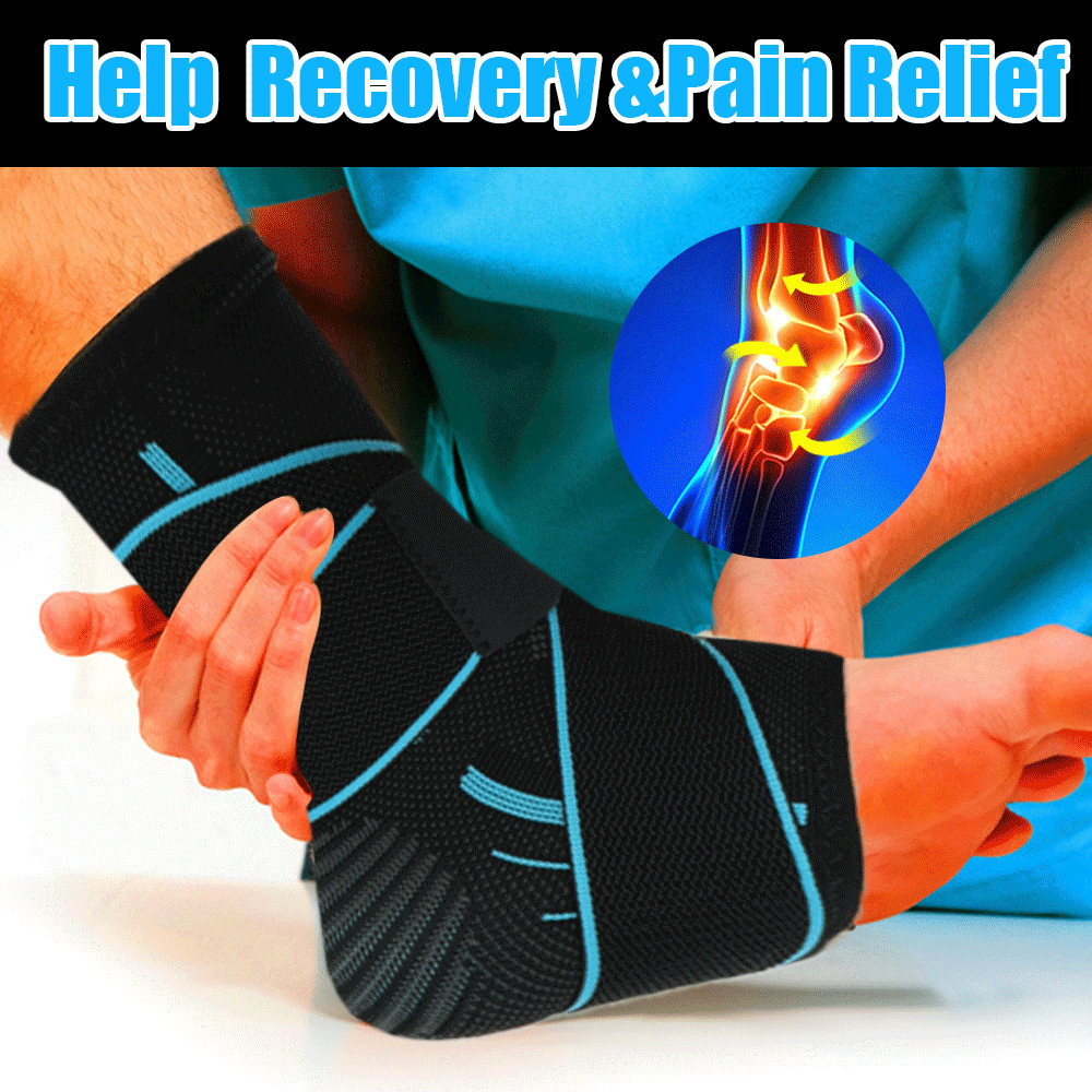 Ankle Support Compression Foot Brace Strap Achilles Tendon Plantar Pain Wrap Gym