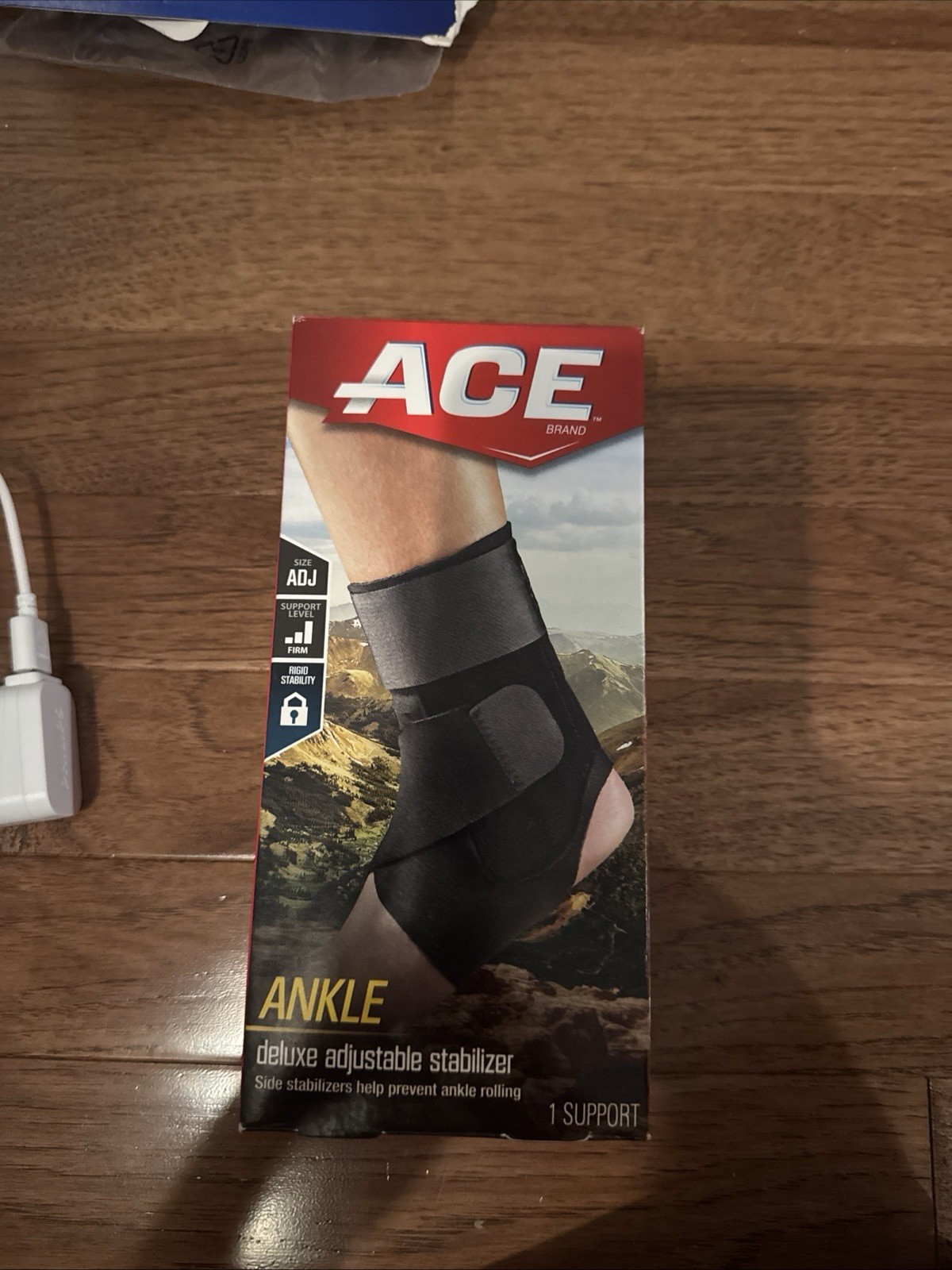 ACE Deluxe Ankle Stabilizer, Adjustable, Black, Side Stabalizer, 1 count