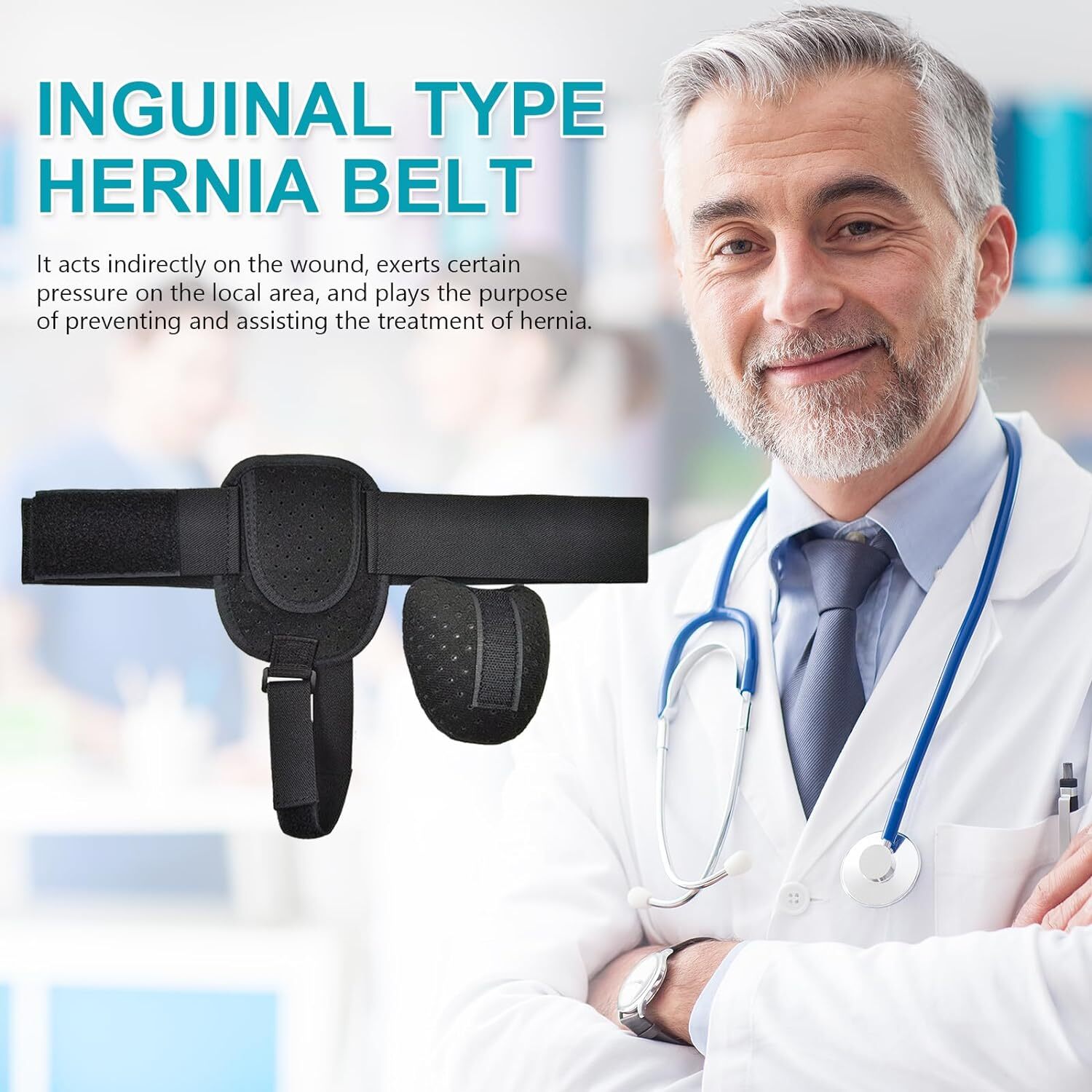 Single Hernia Support Inguinal Groin Hernia Belt Pain Relief Truss Brace Unisex