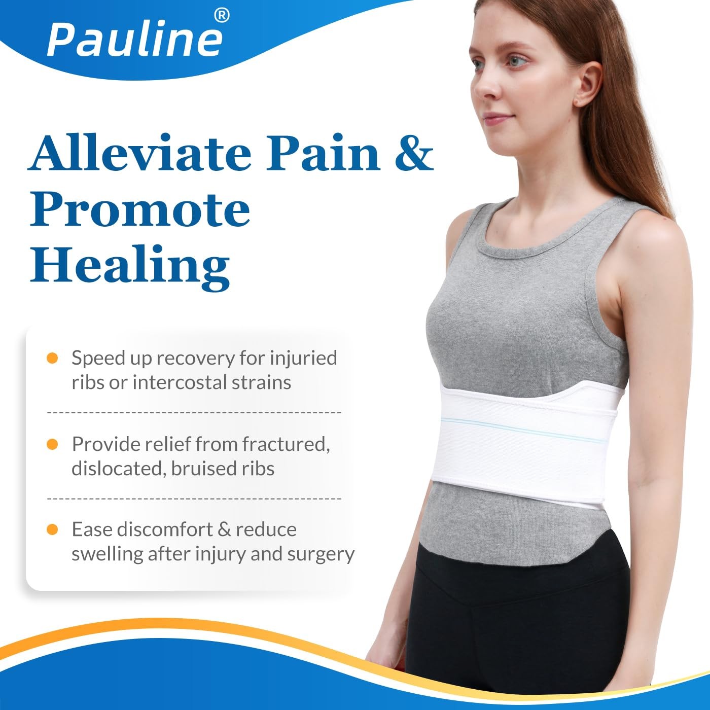 Broken Rib Brace for Women – Compression Chest Binder for Cracked Ribs Suppor…