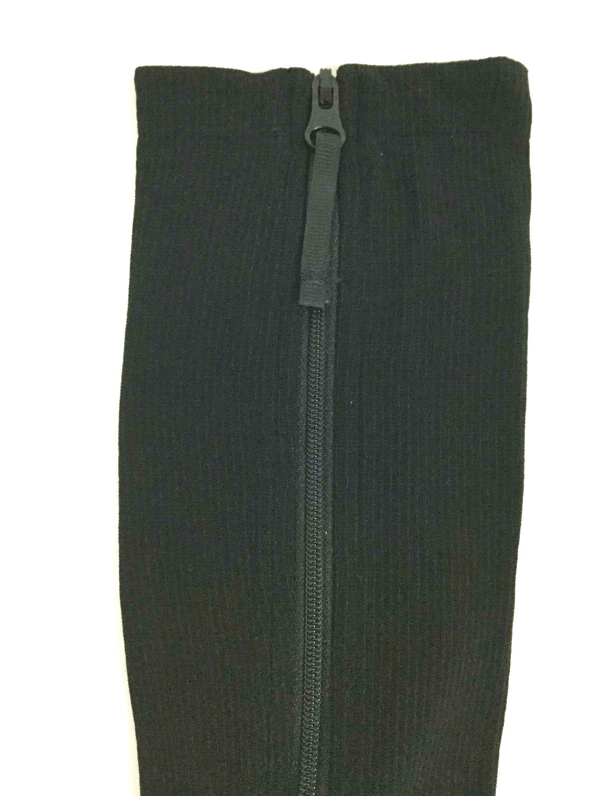 Unisex Zip Up Compression Socks Orthotics Support Black Closed Toe Sox Size S/M