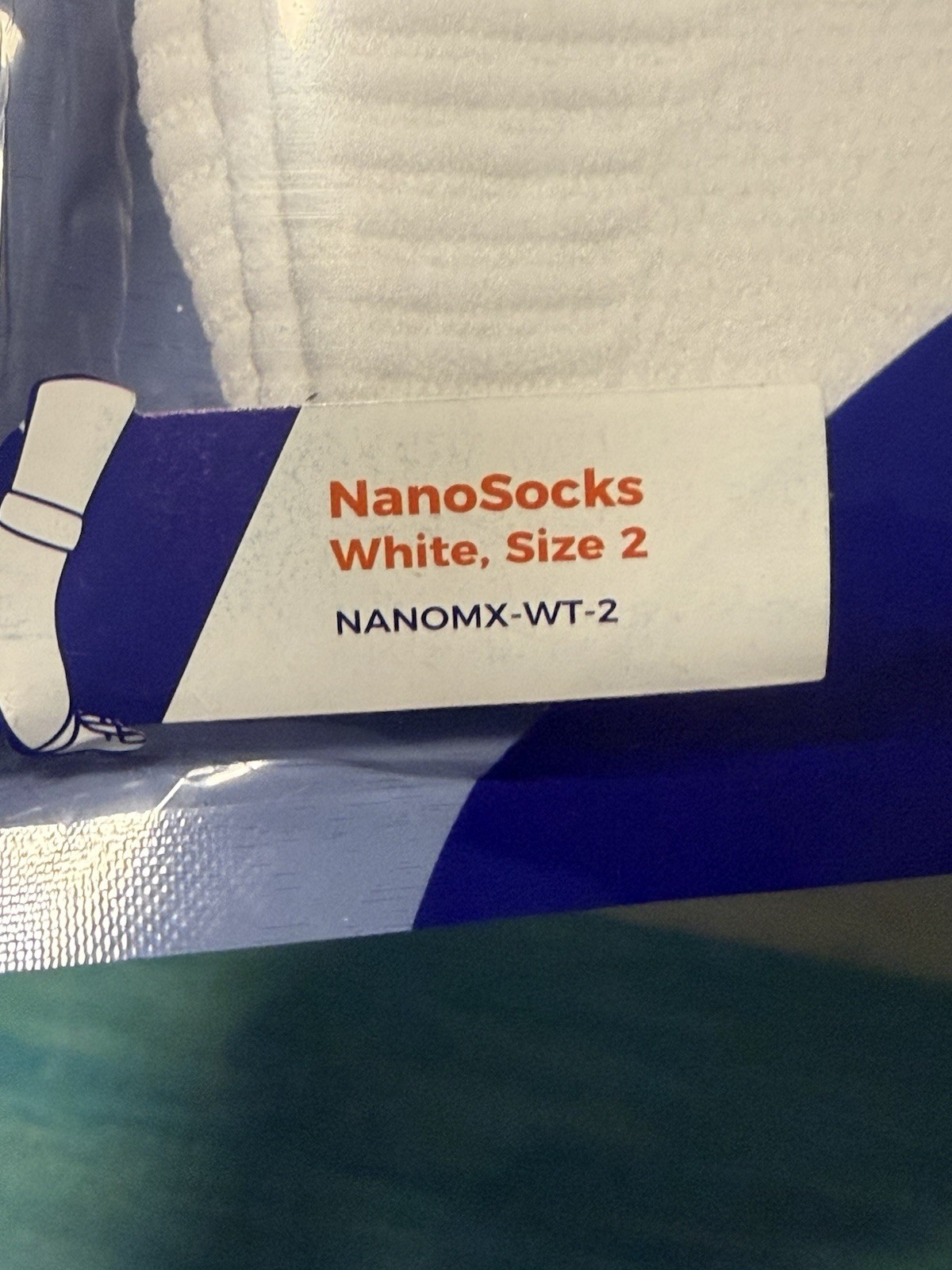 Nanosocks Socks 3D Nano-Weave Technology Nanomx-WT-2 White Size 2 NEW