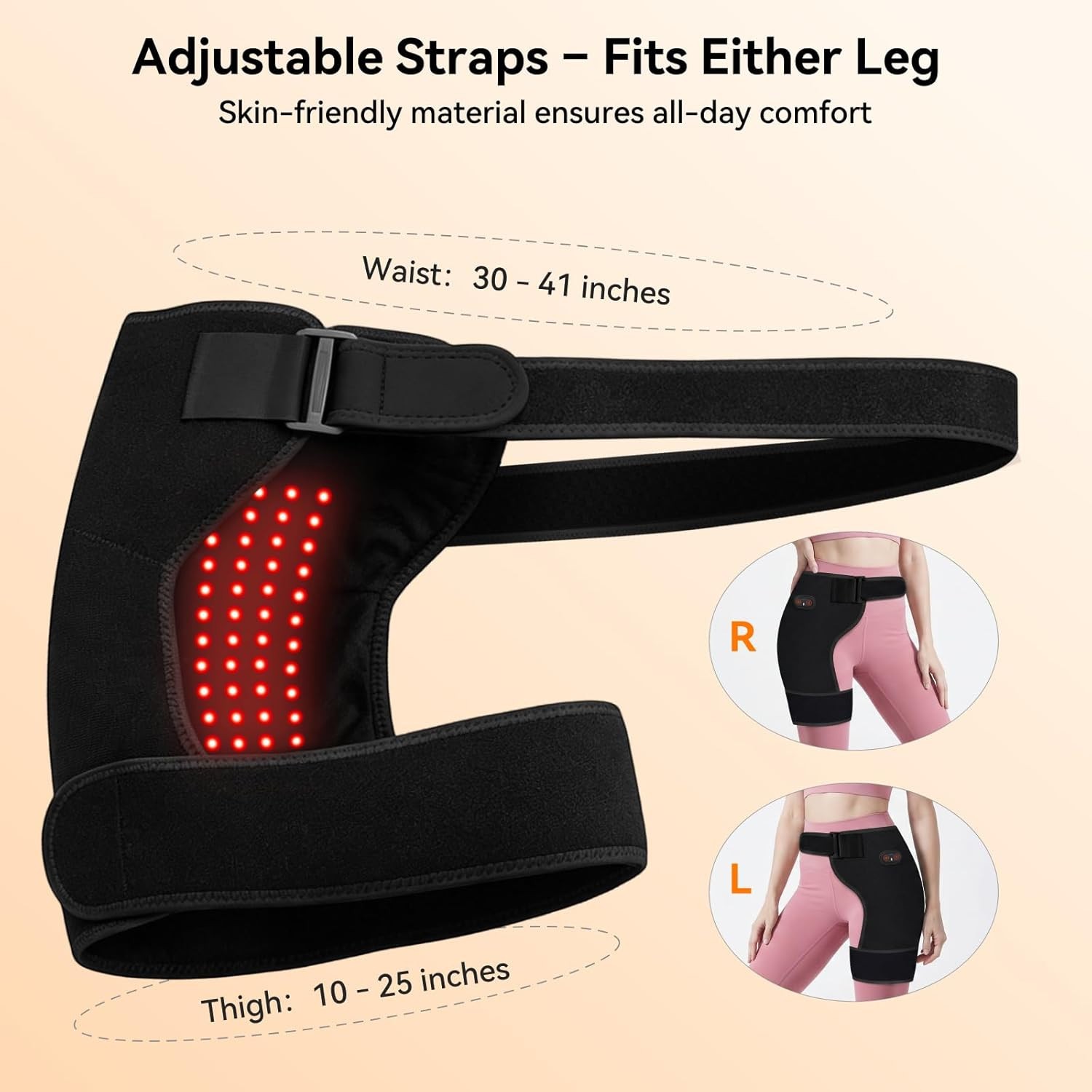 Cordless Heated Massage Pad Hip,Sciatica Pain Relief,Built-in 5000mAh Battery