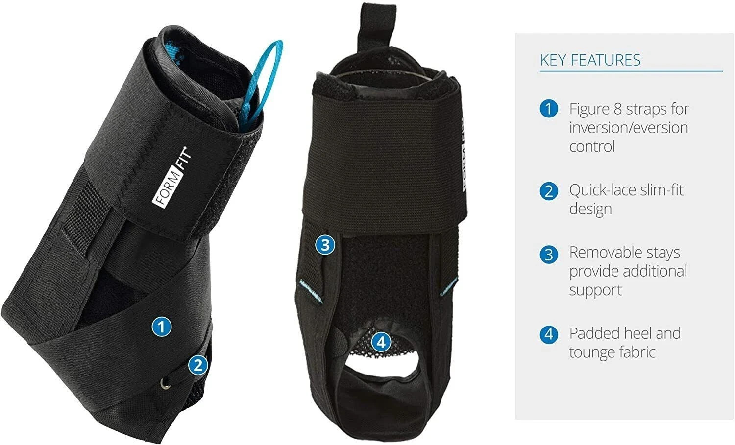 Ossur FormFit Ankle Brace with Speedlace & Figure 8 Straps | Single Pull Closure