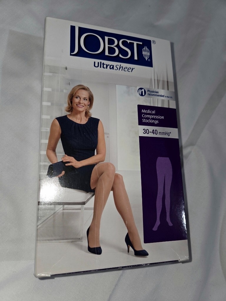JOBST Ultra Sheer Waist CT 30-40mmHg Suntan M Compression Stockings 121498 J2