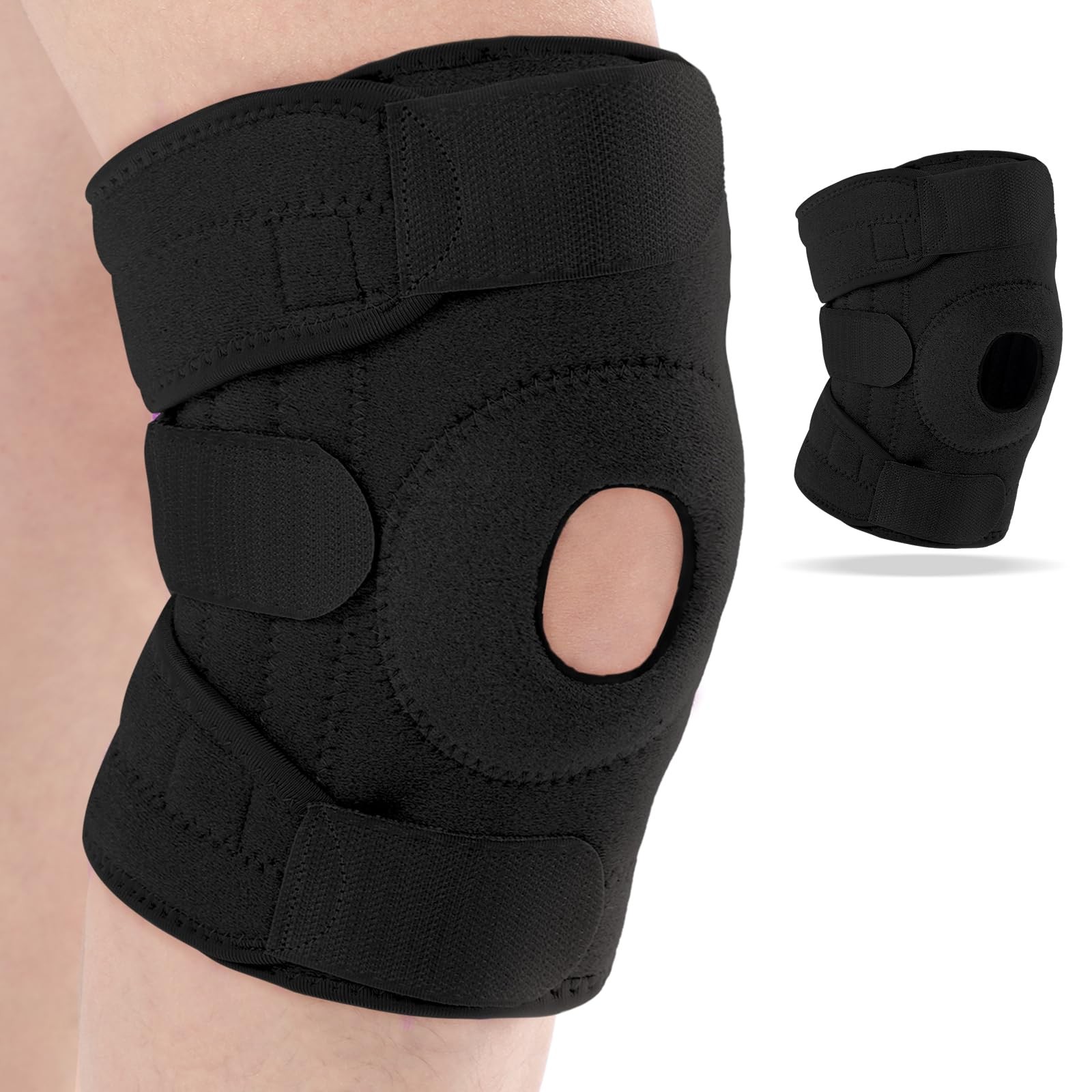 1 Pcs Kids Knee Brace with Side Stabilizers Patella Gel Pads Adjustable Strap…