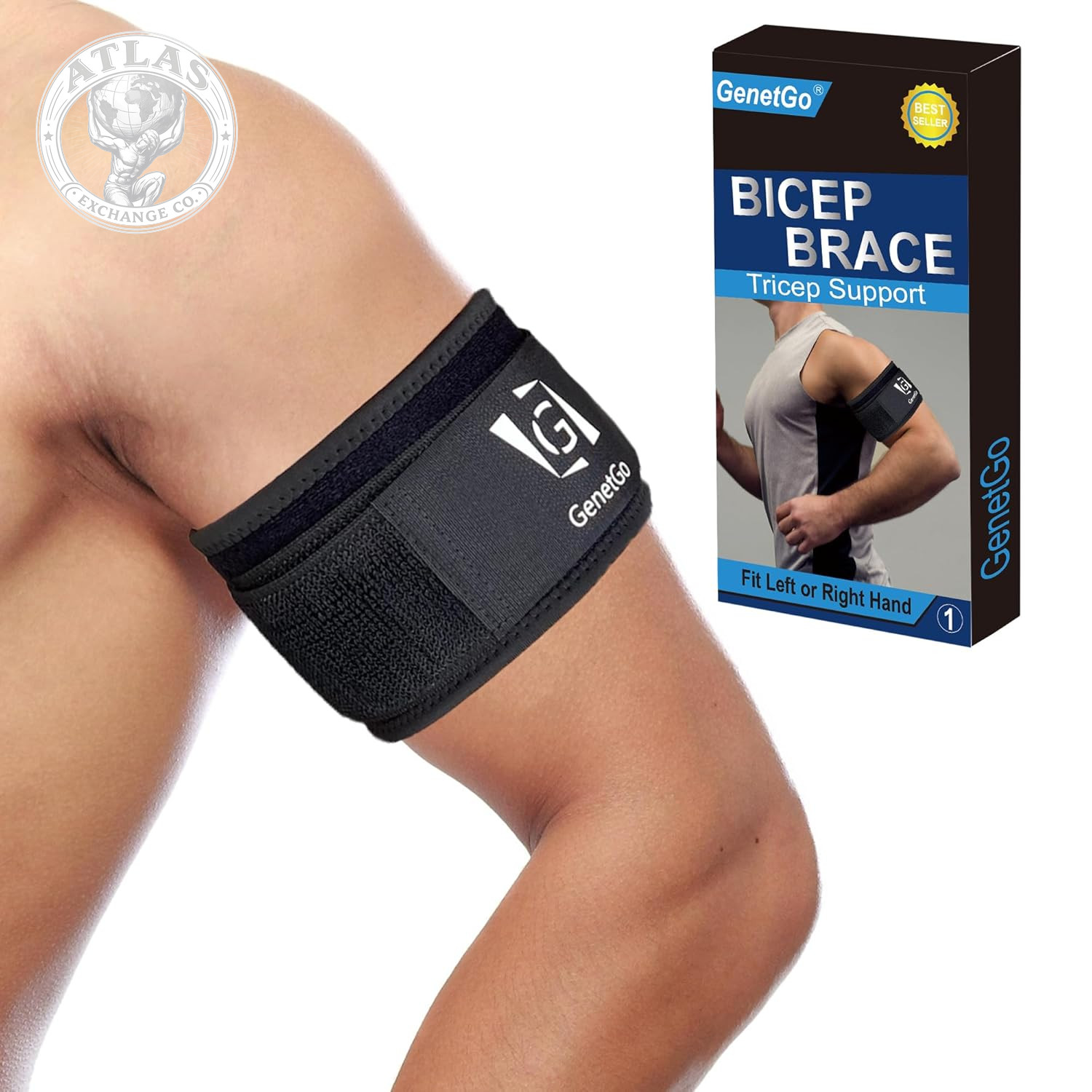 Genetgo Bicep & Tricep Tendonitis Brace Compression Sleeve – Pain Relief for Bic