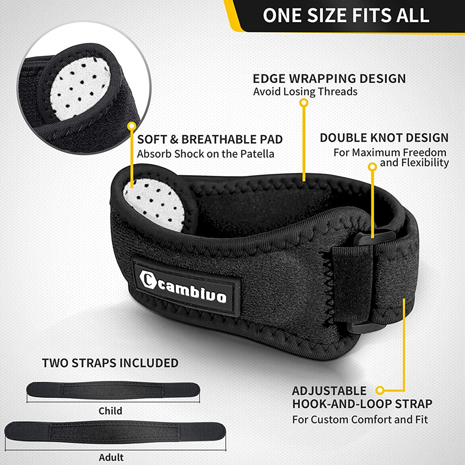Essential Series Knee Brace for Women and Men 2 Pack, Patella Tendon Support …