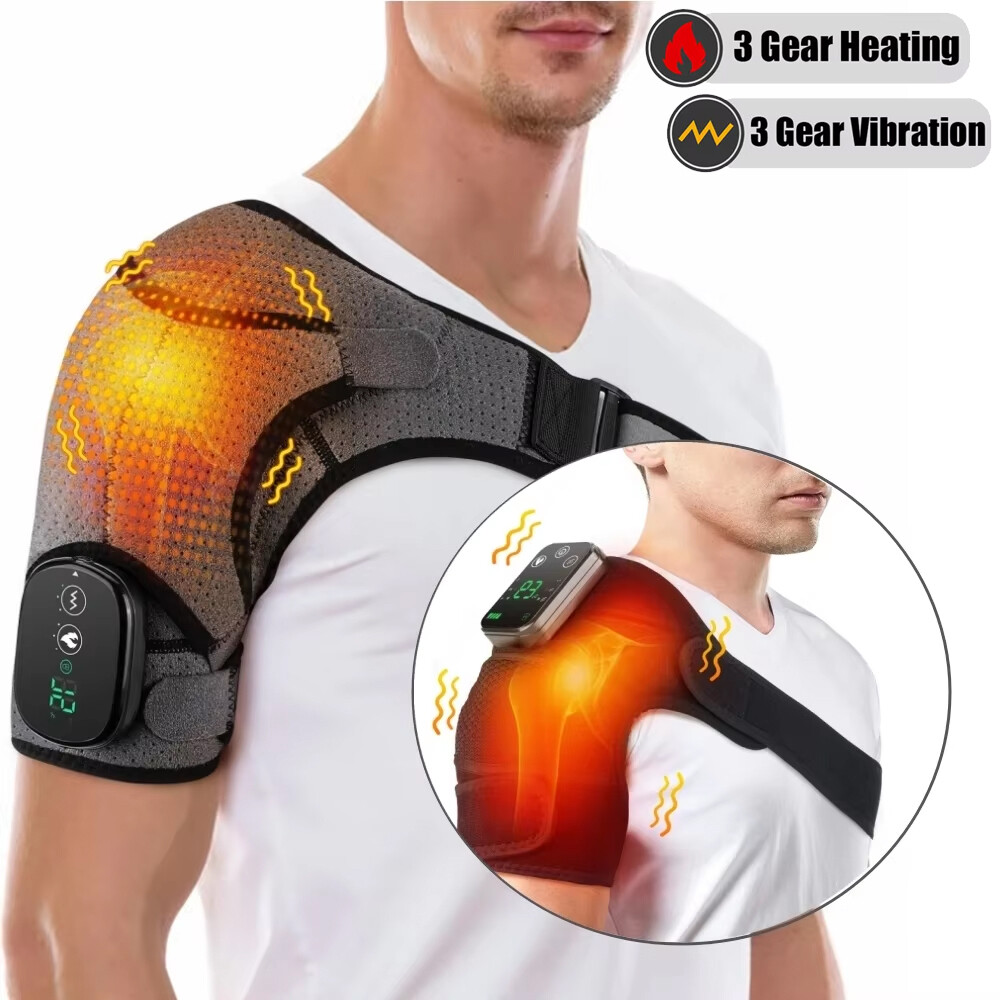 Electric Heated Shoulder Brace Heating Pad Therapy Shoulder Winter Heating Wrap~