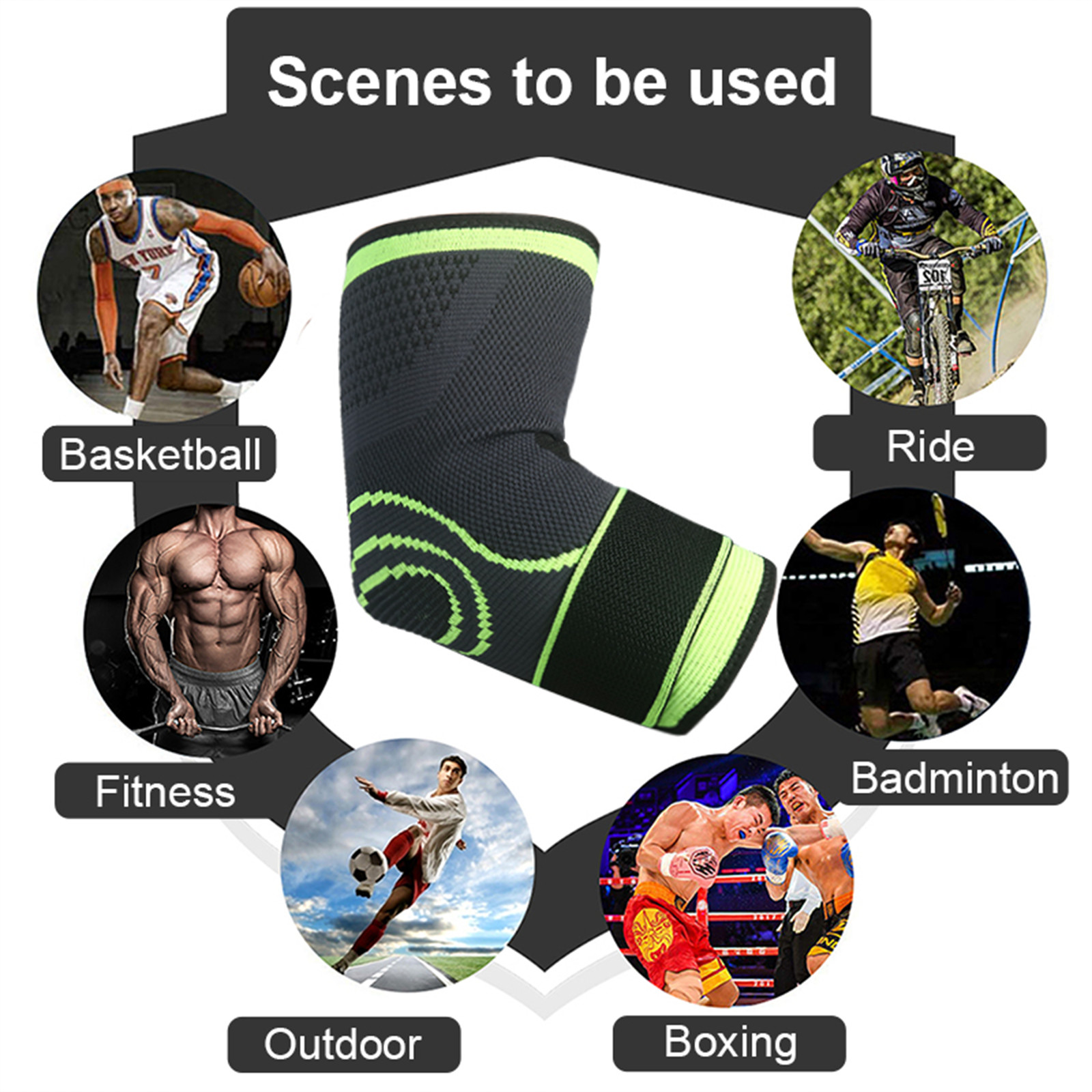 Elbow Brace Compression Support Sleeves Arthritis Tendonitis Reduce Joint Pain