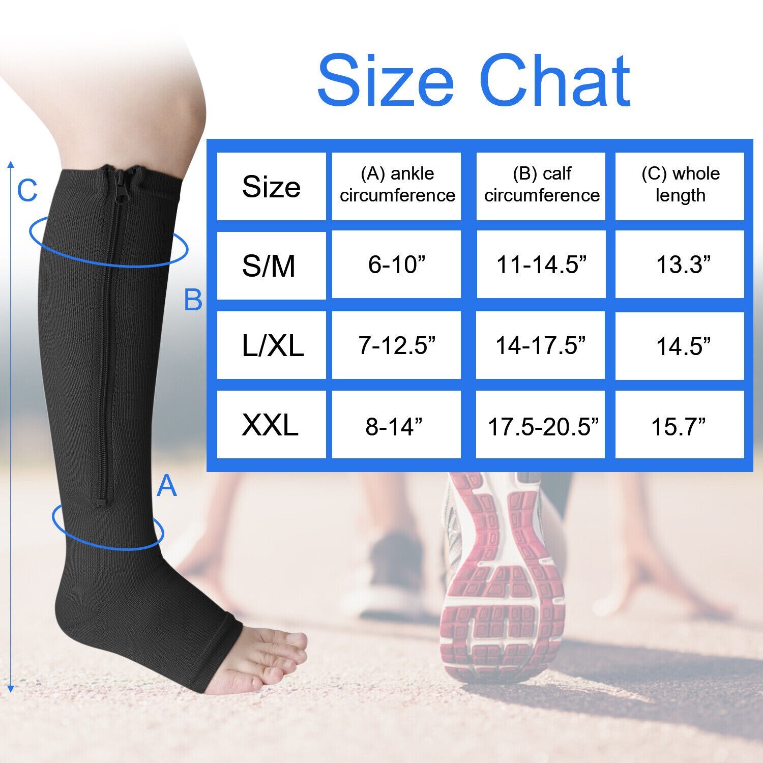 1/3Pairs Open Toe Toeless Compression Socks(20-30Mmhg) for Men and Women Support